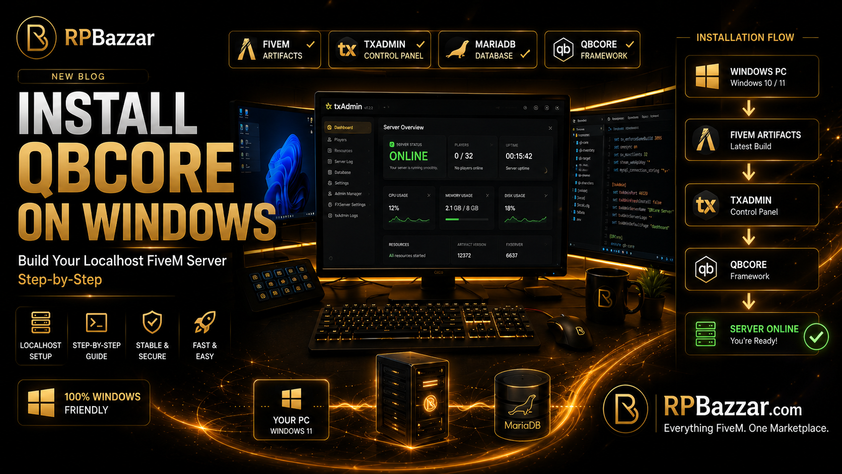How to Install a QBCore Server on Localhost (Windows)