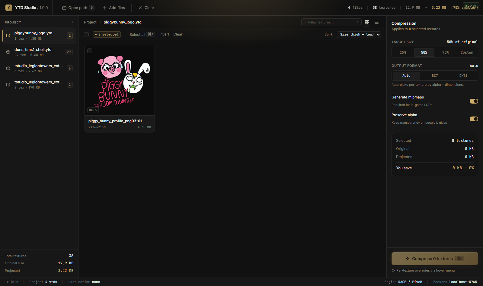 YTD Studio - FiveM GTA V Texture Editor & Repack Tool