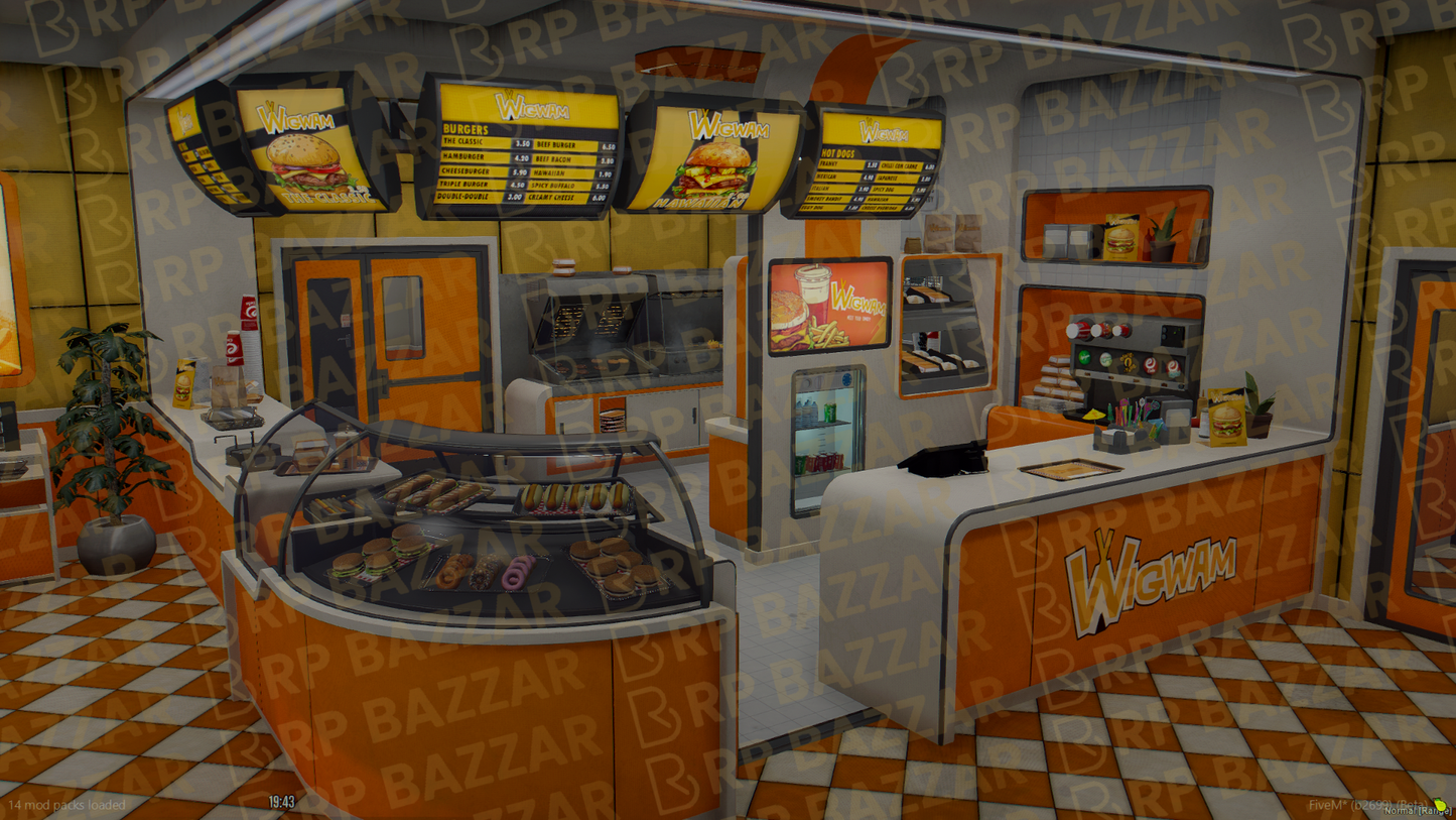 Custom Pizza Place FiveM MLO — GTA RP Interior — ESX QB QBOX — RPBazzar