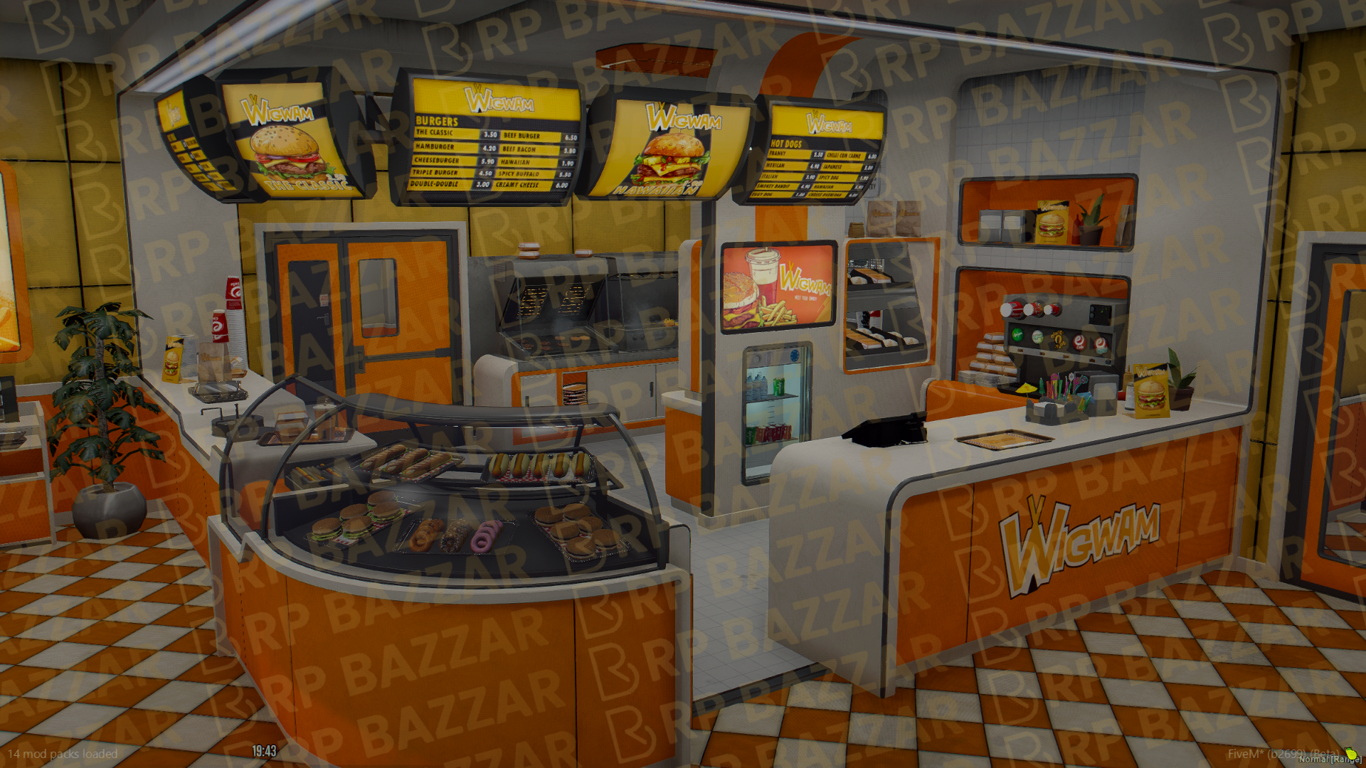 Custom Pizza Place FiveM MLO — GTA RP Interior — ESX QB QBOX — RPBazzar
