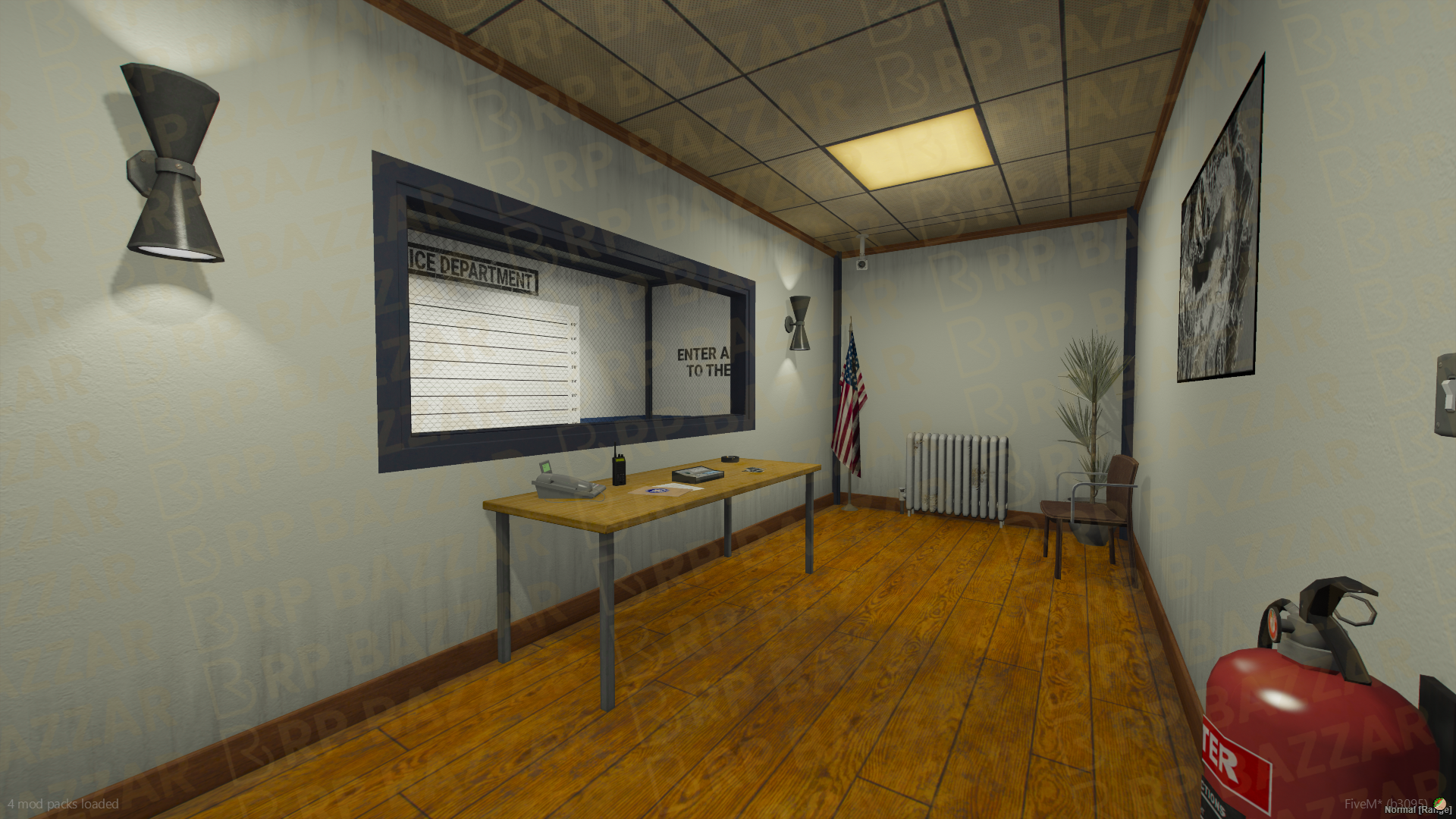 Sheriff Police Station FiveM MLO — GTA RP Interior — ESX QB QBOX — RPBazzar