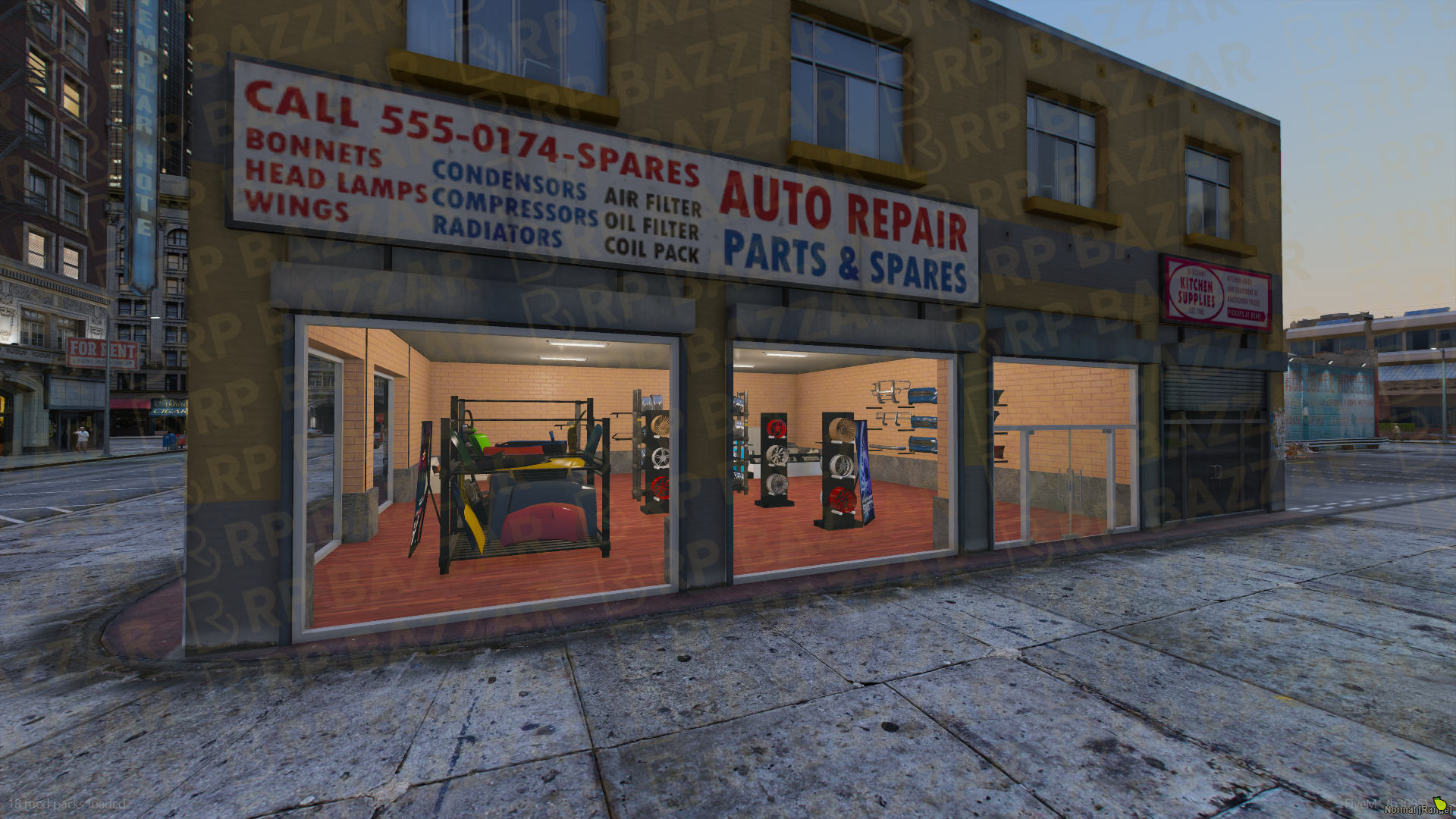 Custom Mechanic Store FiveM MLO — GTA RP Interior — ESX QB QBOX — RPBazzar
