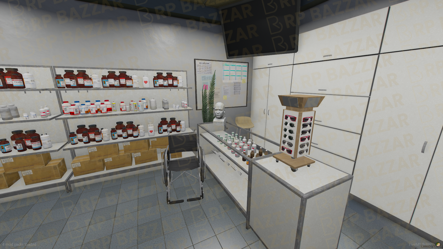 Modern Pharmacy FiveM MLO — GTA RP Interior — ESX QB QBOX — RPBazzar