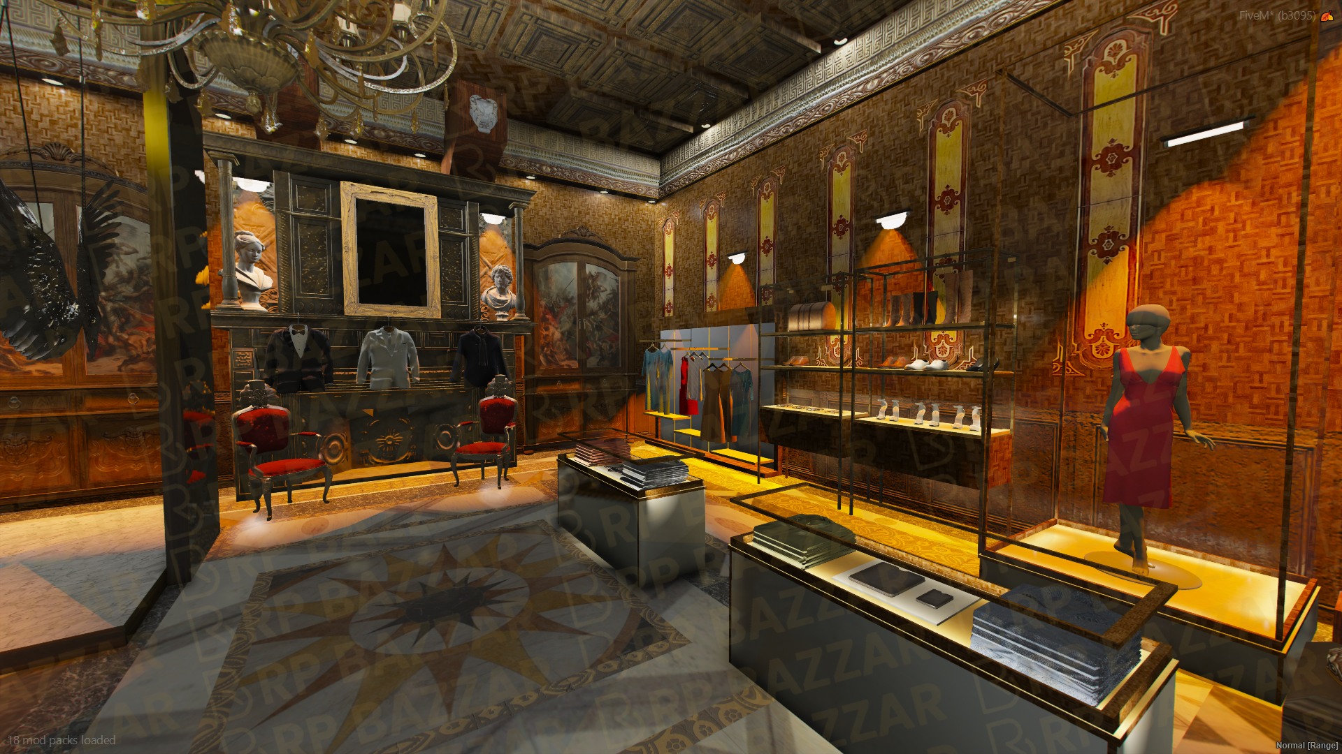 Designer Clothing Store FiveM MLO — GTA RP Interior — ESX QB QBOX — RPBazzar