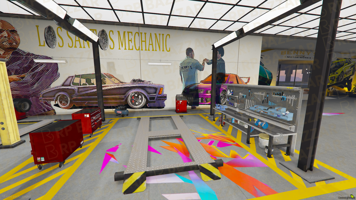 Hidden Mechanic Shop FiveM MLO — GTA RP Interior — ESX QB QBOX — RPBazzar