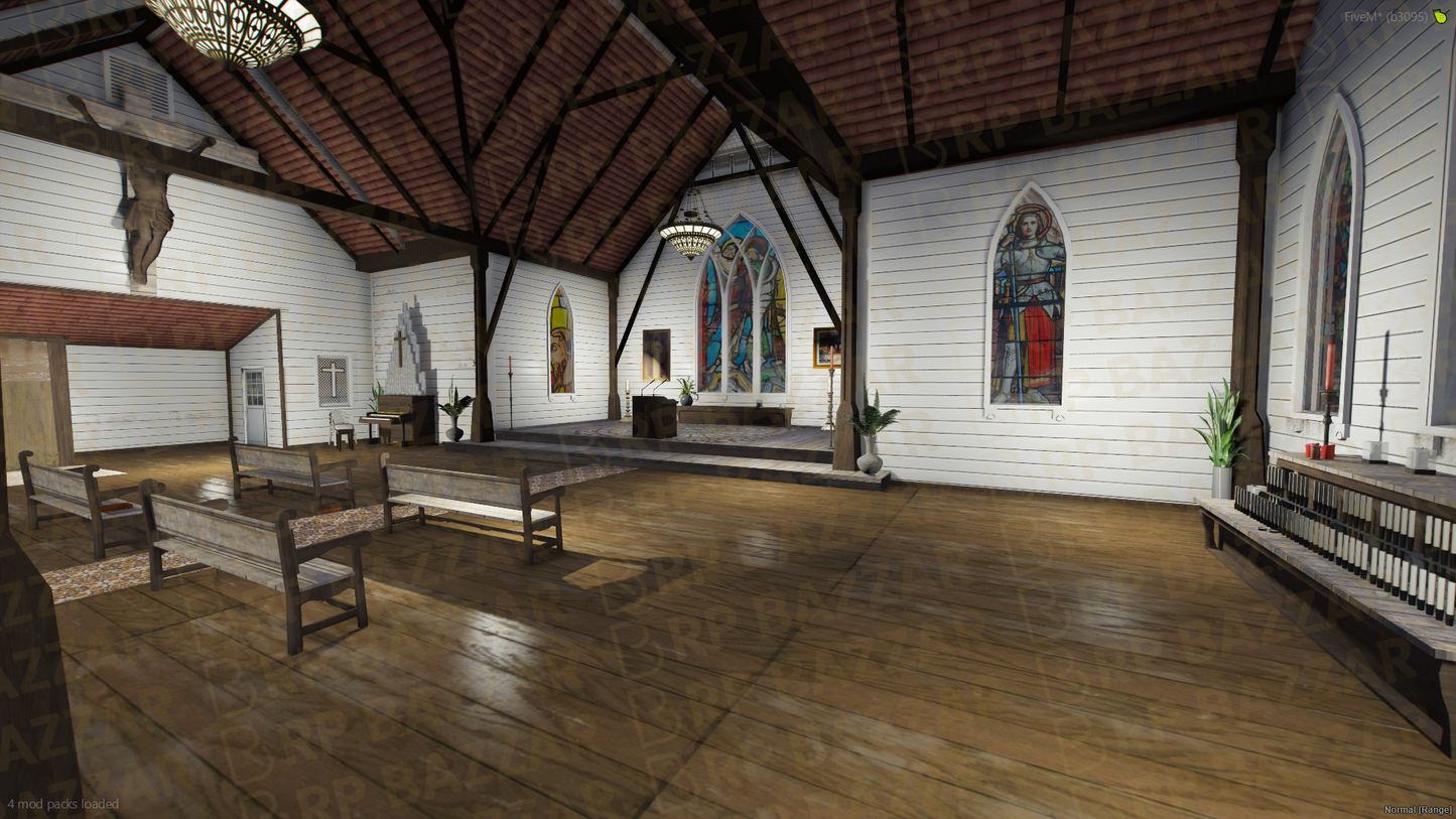 Gothic Church FiveM MLO — GTA RP Interior — ESX QB QBOX — RPBazzar