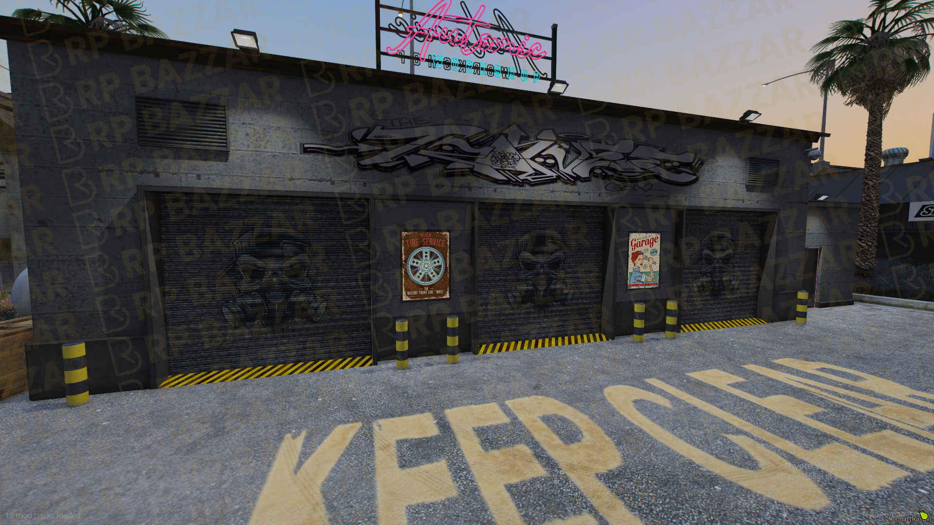 Neon Mechanic Shop FiveM MLO — GTA RP Interior — ESX QB QBOX — RPBazzar