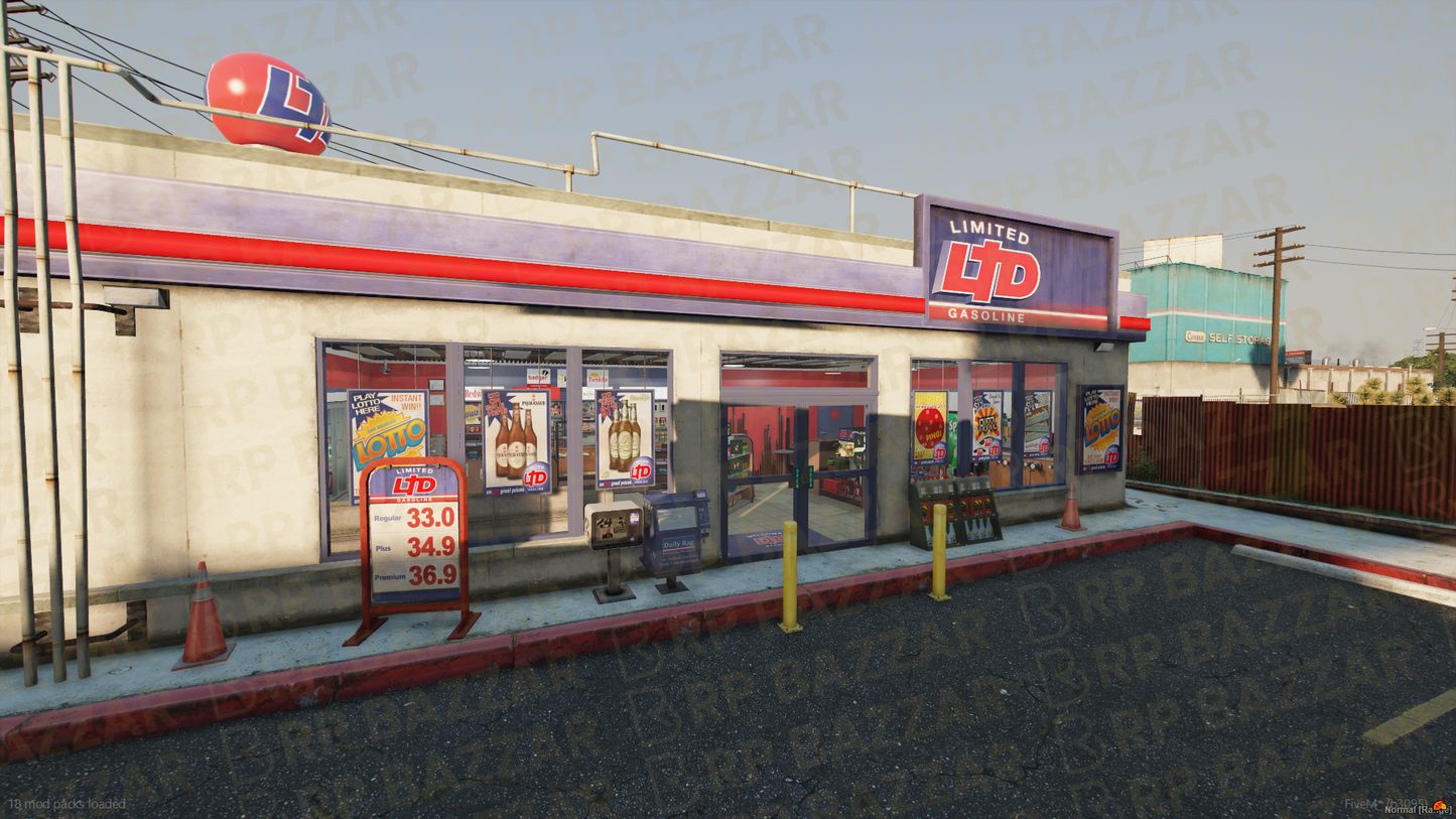 Roadside Gas Station FiveM MLO — GTA RP Interior — ESX QB QBOX — RPBazzar