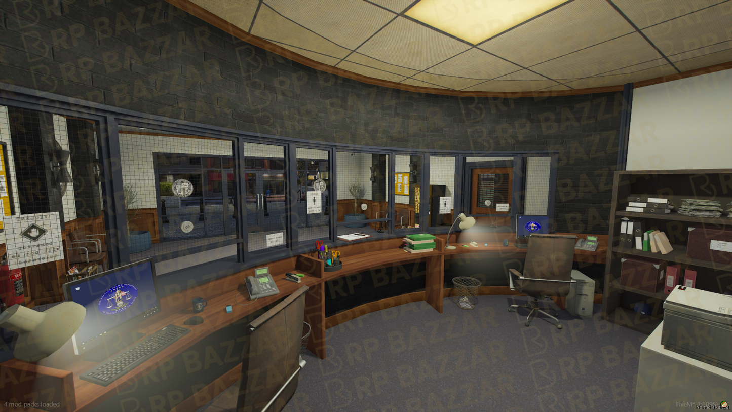 Sheriff Police Station FiveM MLO — GTA RP Interior — ESX QB QBOX — RPBazzar