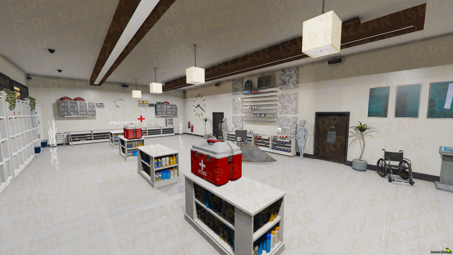 Premium Pharmacy FiveM MLO — GTA RP Interior — ESX QB QBOX — RPBazzar