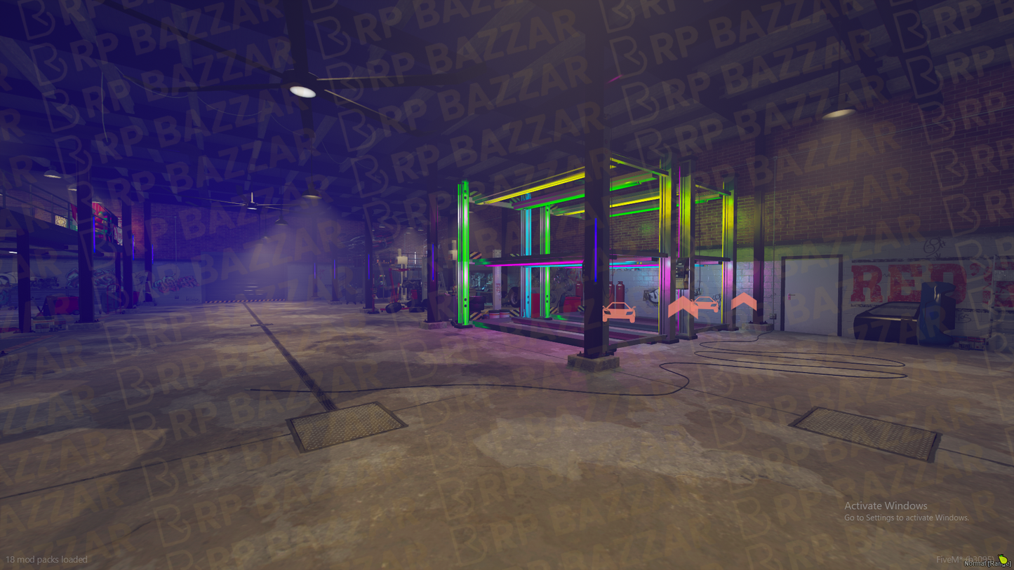 Chrome Mechanic Shop FiveM MLO — GTA RP Interior — ESX QB QBOX — RPBazzar