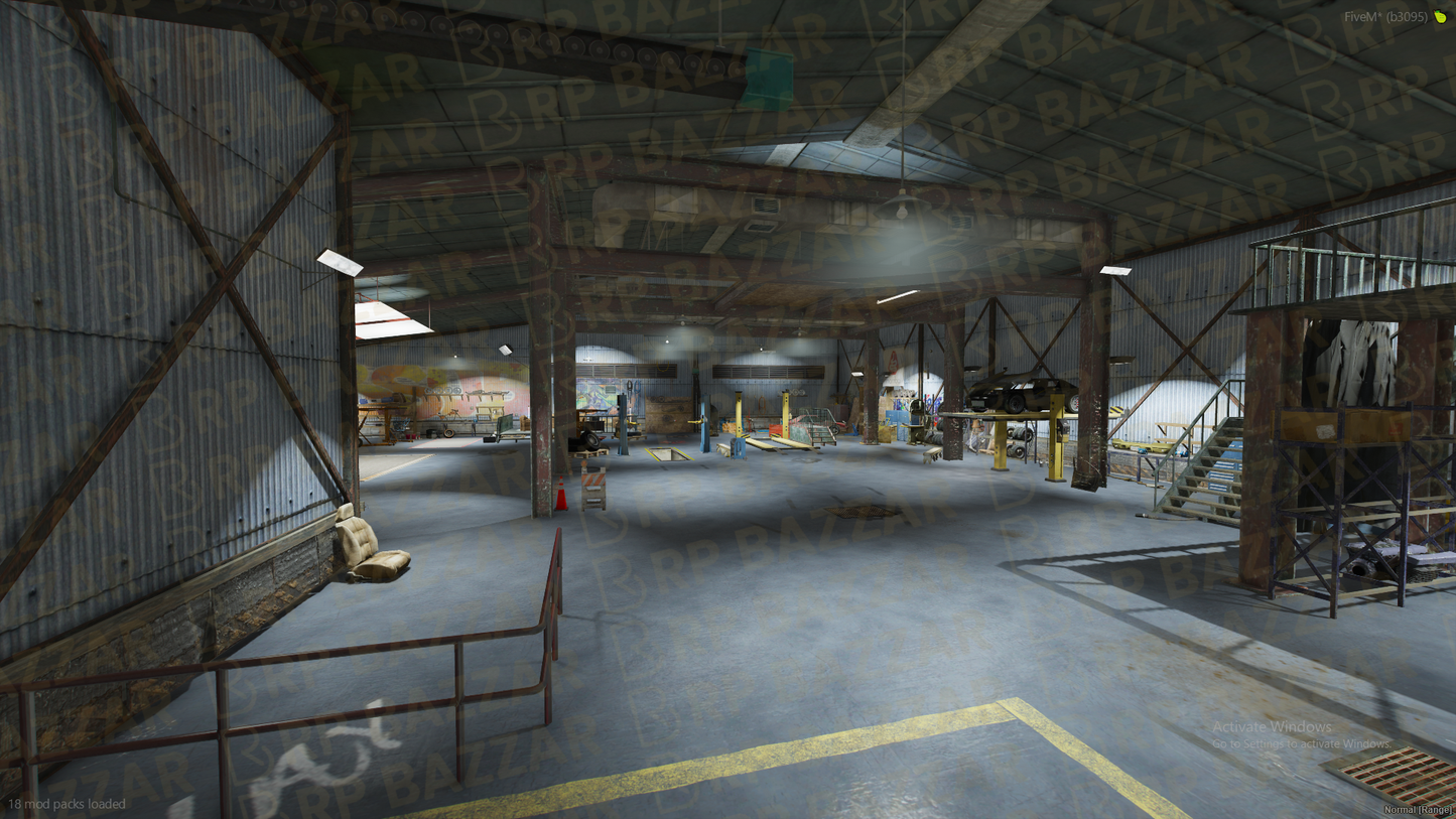 Outlaw Mechanic Shop FiveM MLO — GTA RP Interior — ESX QB QBOX — RPBazzar