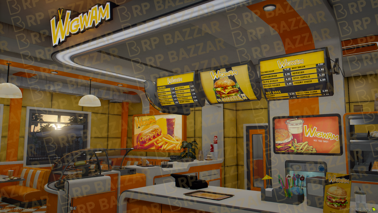 Custom Pizza Place FiveM MLO — GTA RP Interior — ESX QB QBOX — RPBazzar