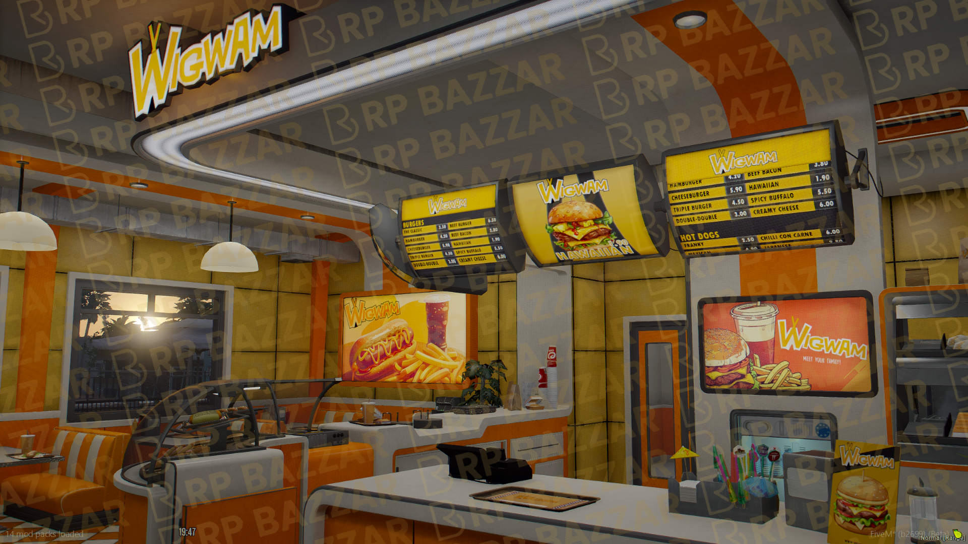 Custom Pizza Place FiveM MLO — GTA RP Interior — ESX QB QBOX — RPBazzar