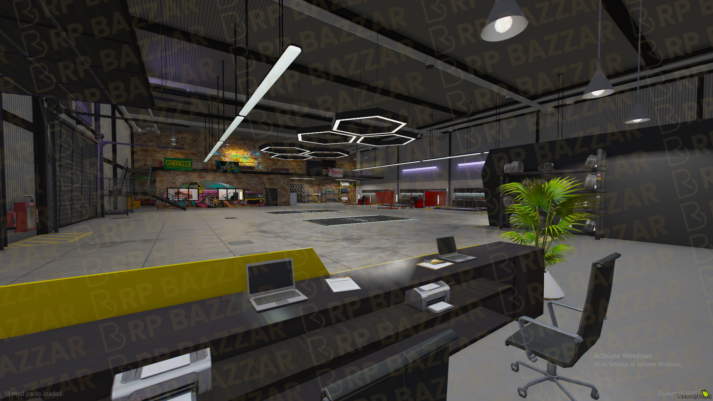 Elite Mechanic Shop FiveM MLO — GTA RP Interior — ESX QB QBOX — RPBazzar