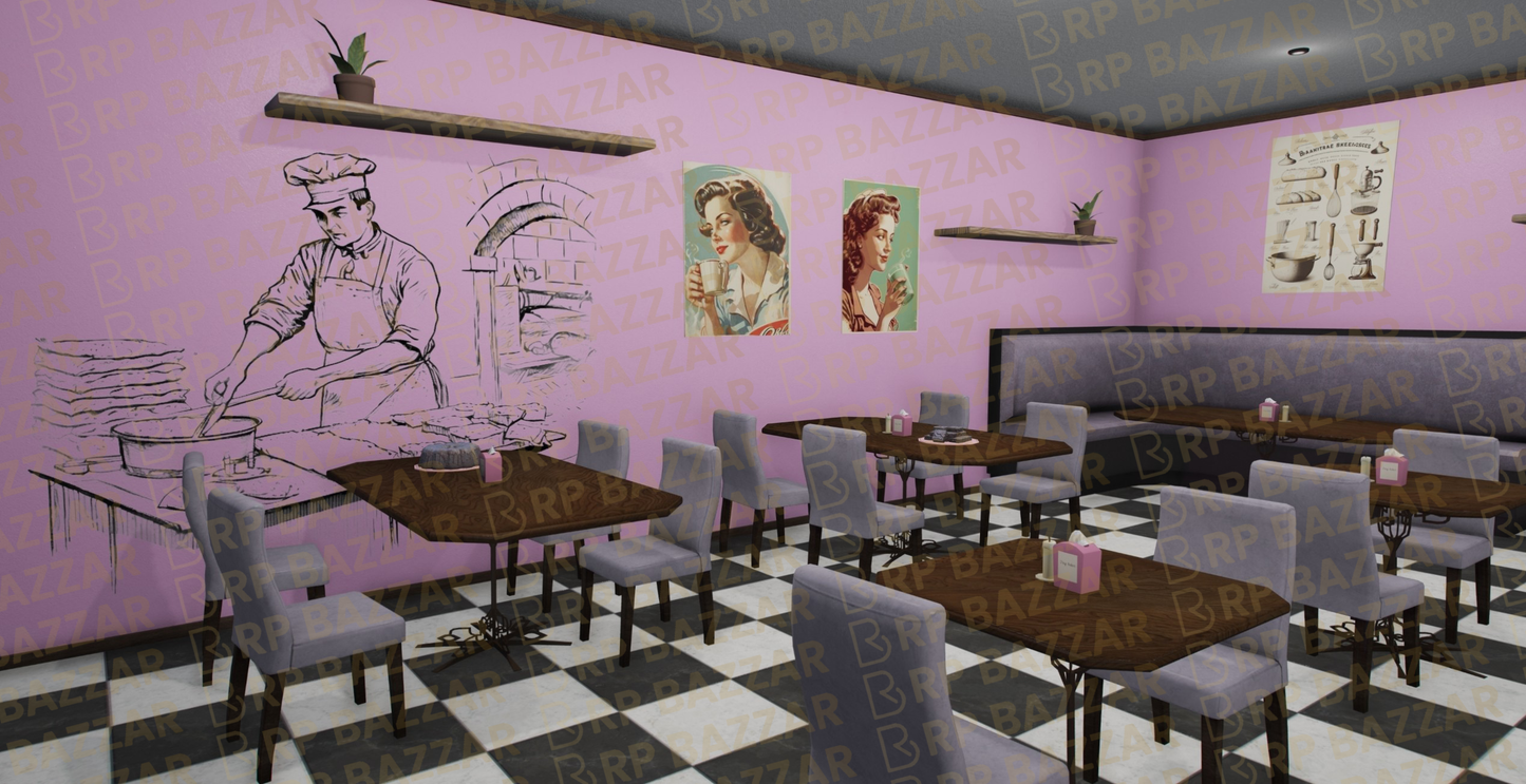 Vintage Diner FiveM MLO — GTA RP Interior — ESX QB QBOX — RPBazzar