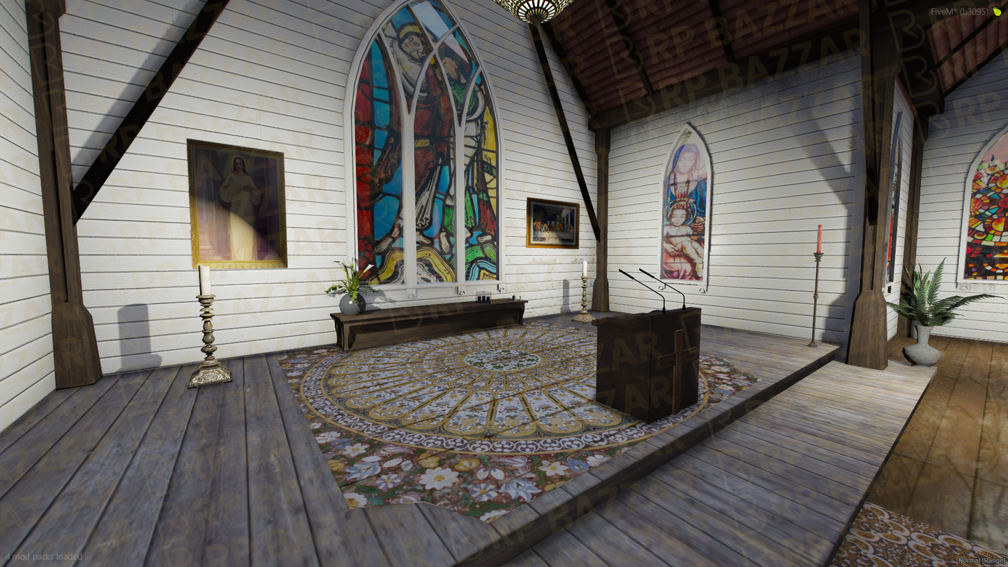 Gothic Church FiveM MLO — GTA RP Interior — ESX QB QBOX — RPBazzar