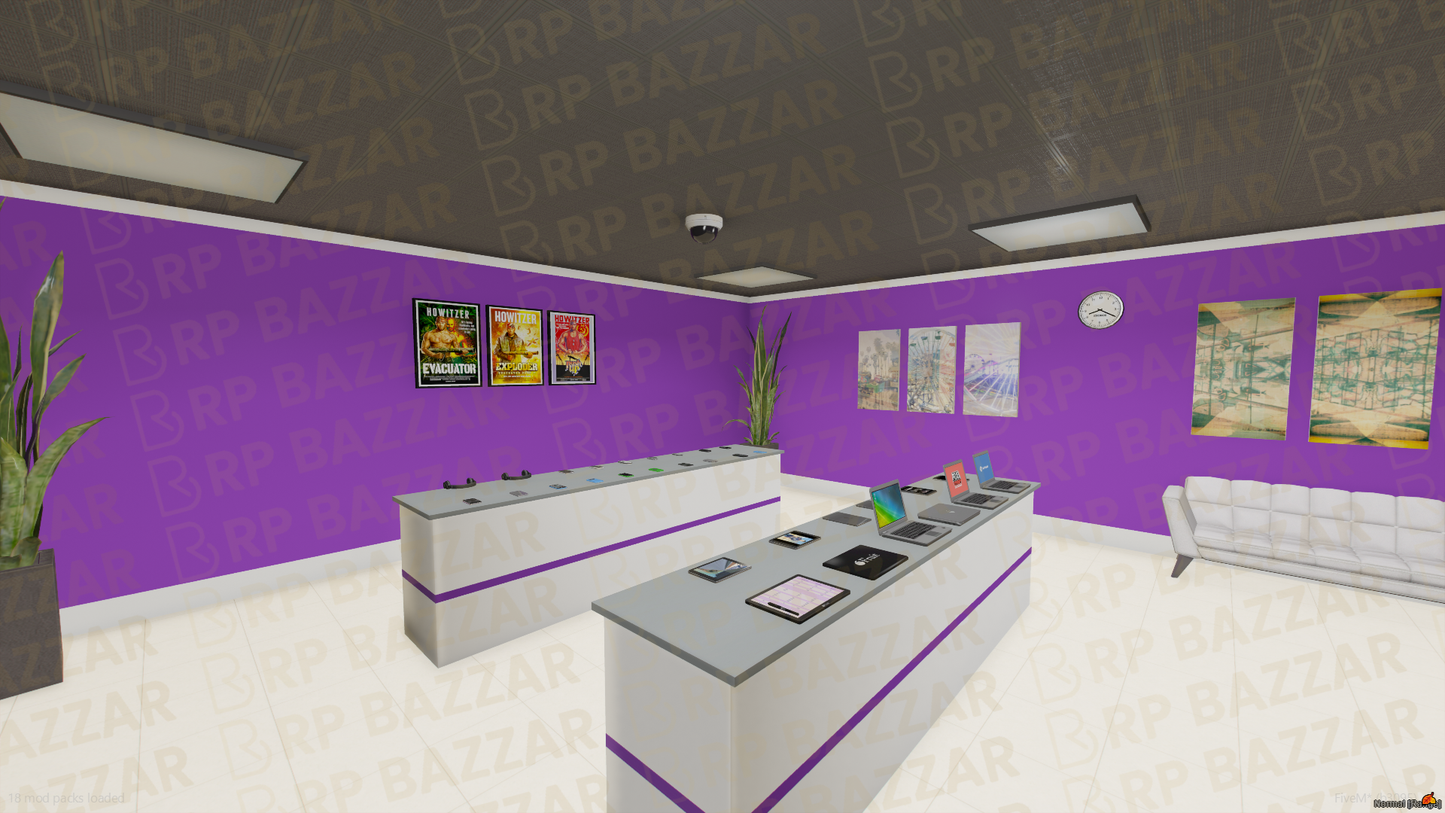 Power Electronic Store FiveM MLO — GTA RP Interior — ESX QB QBOX — RPBazzar