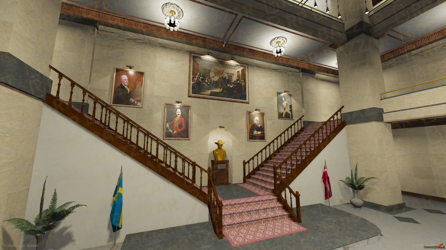 Modern CityHall FiveM MLO — GTA RP Interior — ESX QB QBOX — RPBazzar