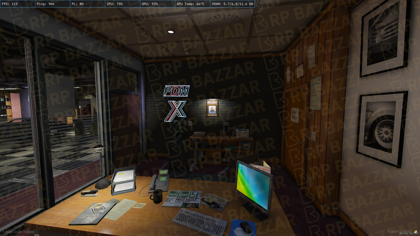 Garage Vehicle Shop FiveM MLO — GTA RP Interior — ESX QB QBOX — RPBazzar