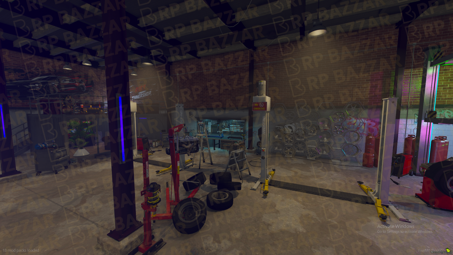 Chrome Mechanic Shop FiveM MLO — GTA RP Interior — ESX QB QBOX — RPBazzar
