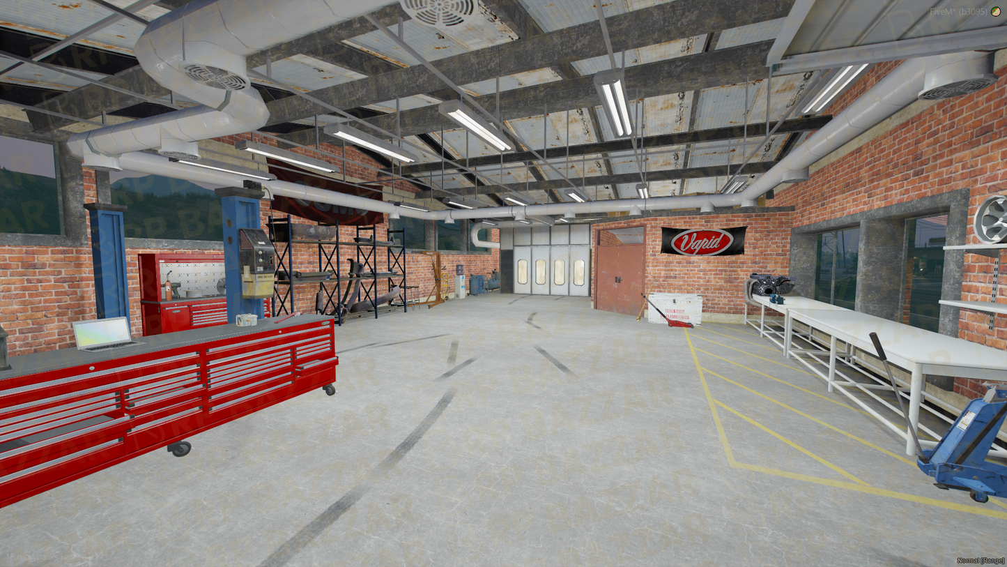 Fortified Mechanic Shop FiveM MLO — GTA RP Interior — ESX QB QBOX — RPBazzar