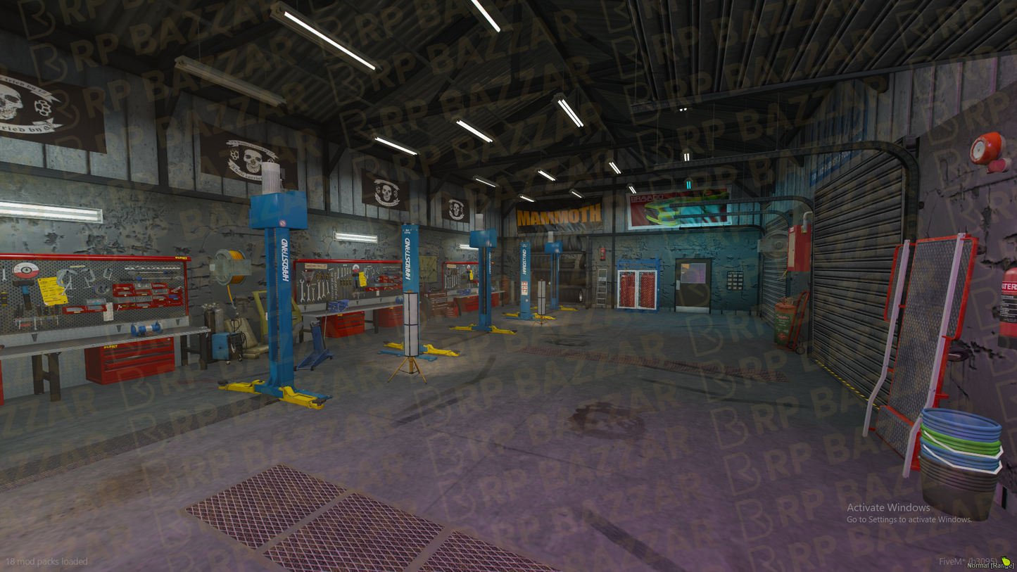 Neon Mechanic Shop FiveM MLO — GTA RP Interior — ESX QB QBOX — RPBazzar