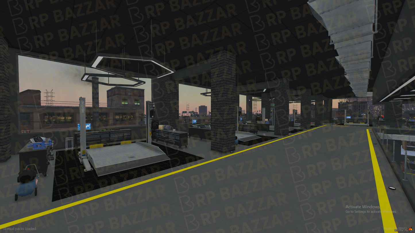 Modern Mechanic Shop FiveM MLO — GTA RP Interior — ESX QB QBOX — RPBazzar