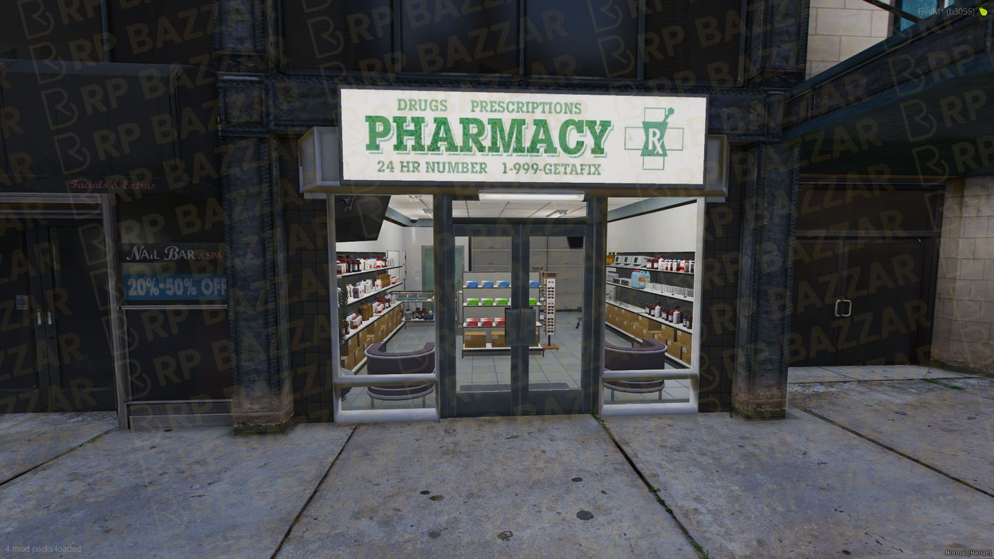 Downtown Pharmacy FiveM MLO — GTA RP Interior — ESX QB QBOX — RPBazzar