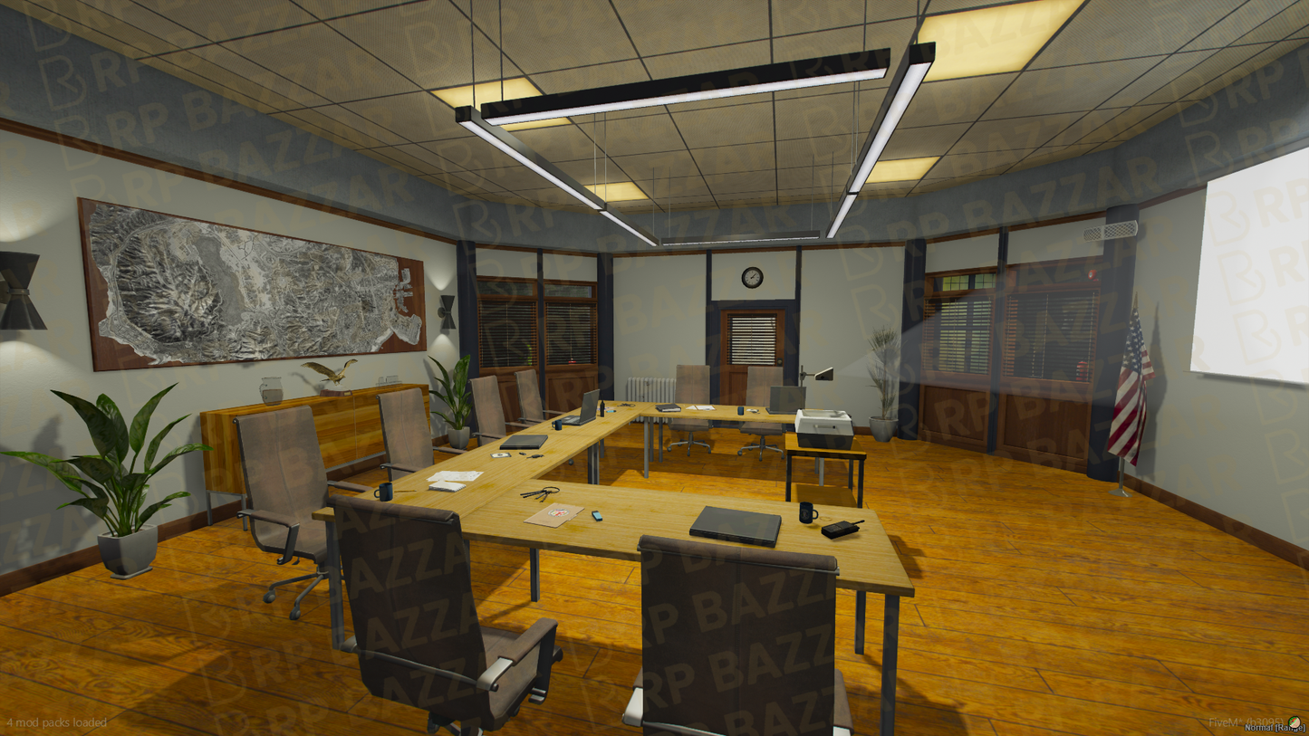Sheriff Police Station FiveM MLO — GTA RP Interior — ESX QB QBOX — RPBazzar