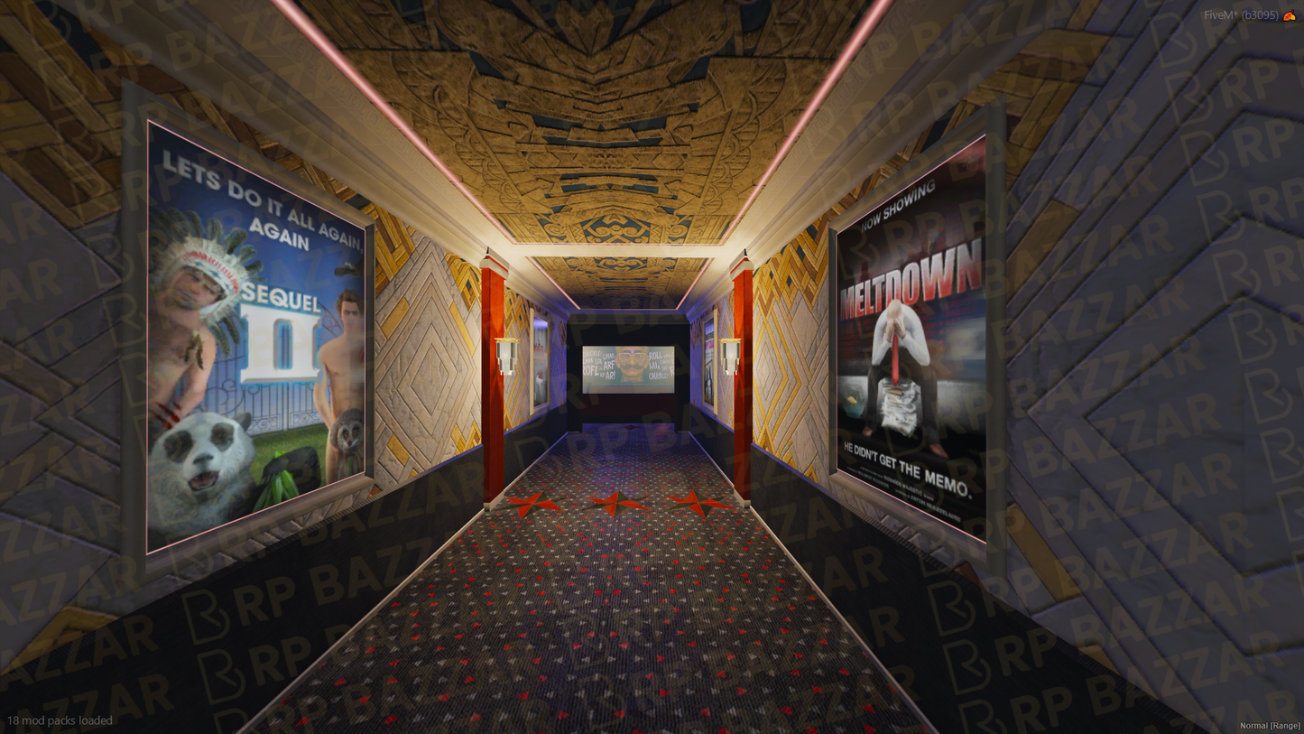 Retro Cinema FiveM MLO — GTA RP Interior — ESX QB QBOX — RPBazzar