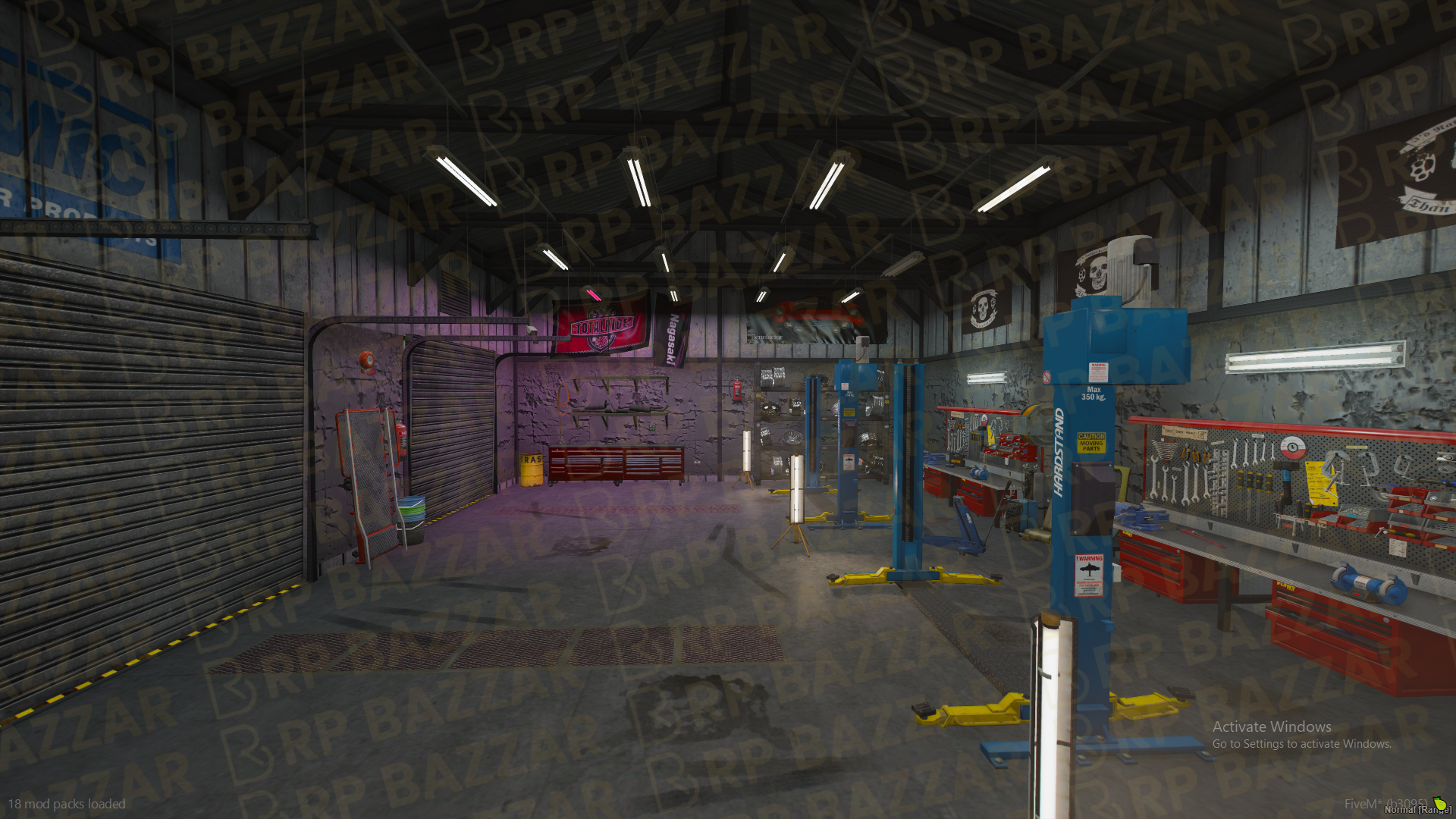 Neon Mechanic Shop FiveM MLO — GTA RP Interior — ESX QB QBOX — RPBazzar