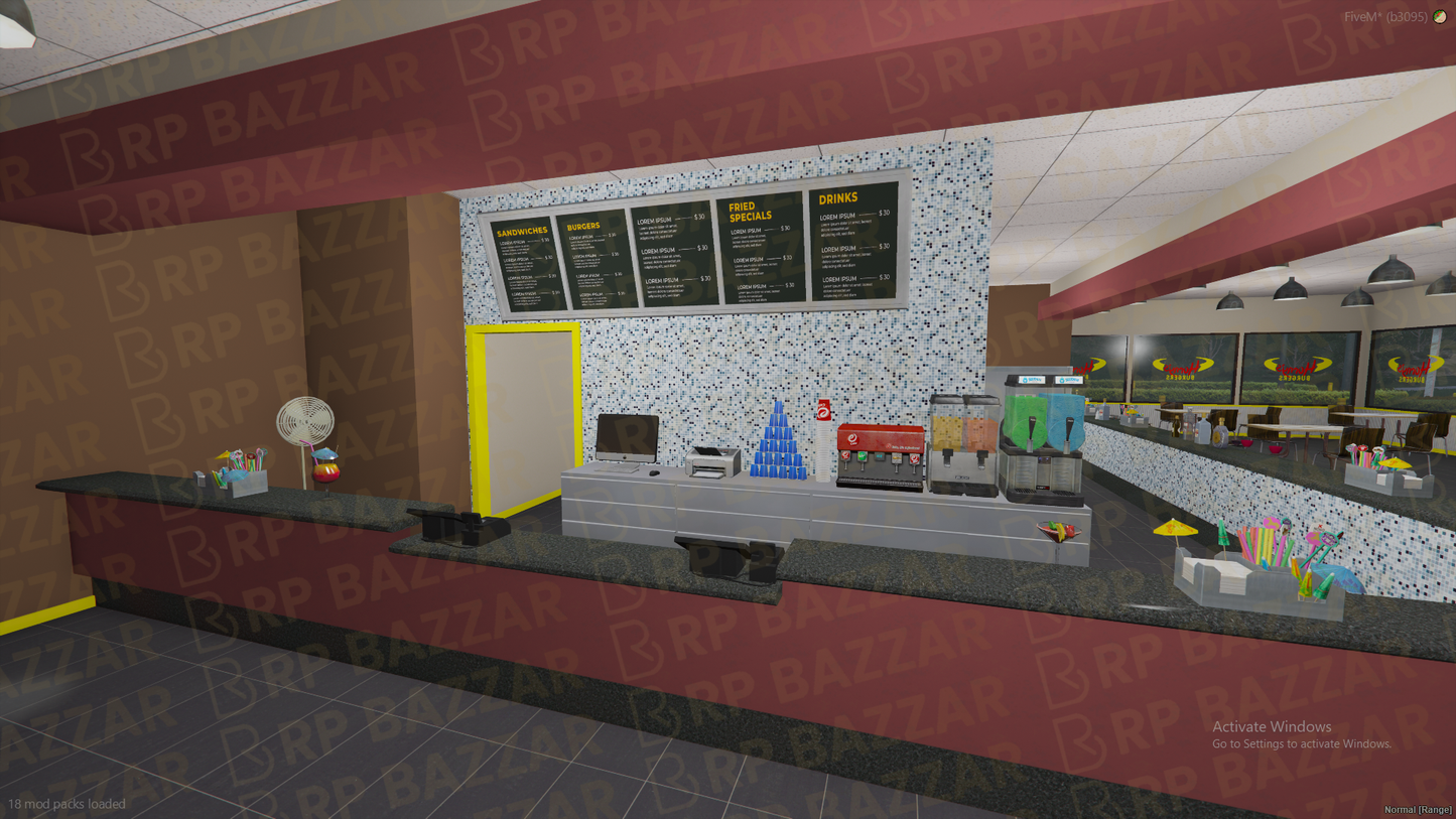 Gritty Diner FiveM MLO — GTA RP Interior — ESX QB QBOX — RPBazzar