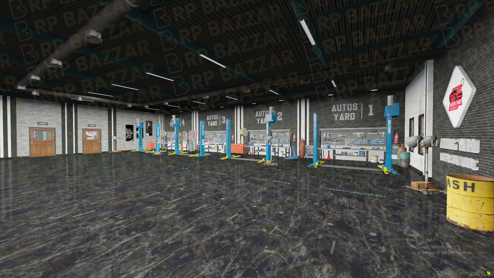 Retro Mechanic Shop FiveM MLO — GTA RP Interior — ESX QB QBOX — RPBazzar