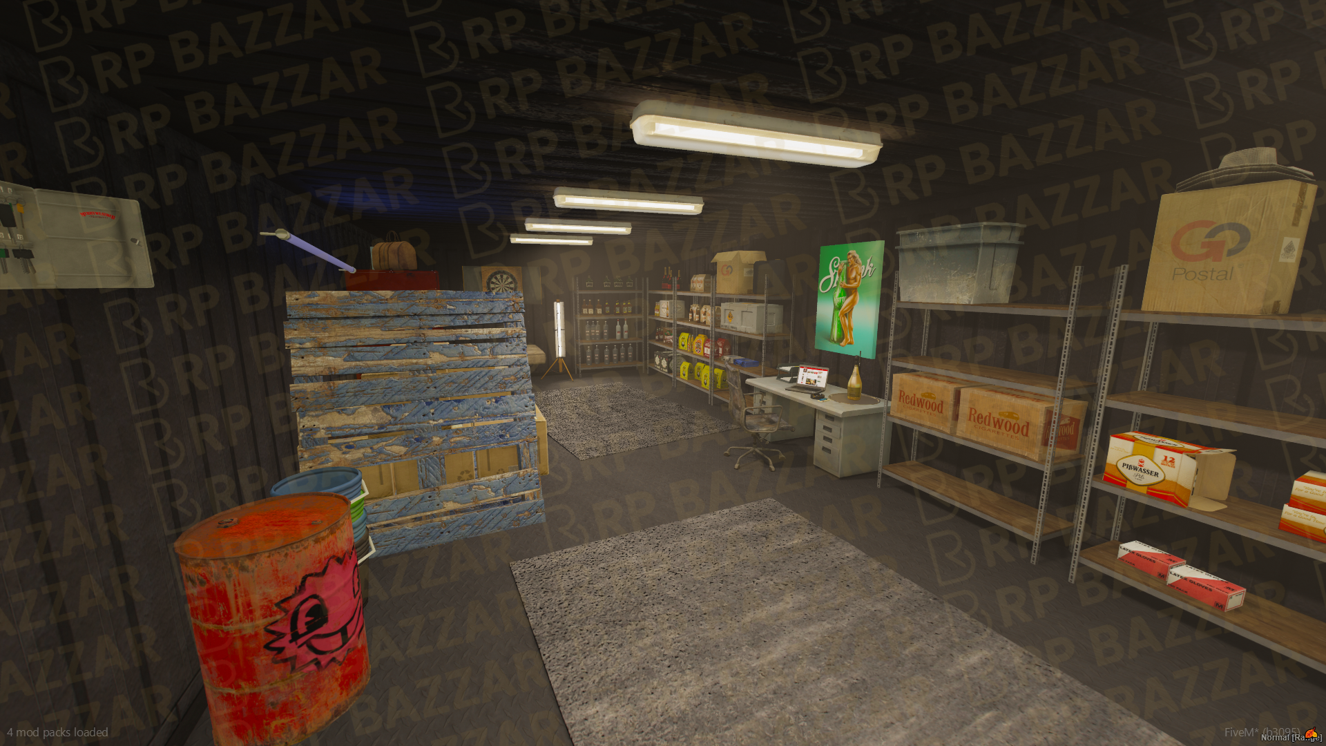 Massive Storage Room & Warehouse FiveM MLO — GTA RP Interior — ESX QB QBOX — RPBazzar