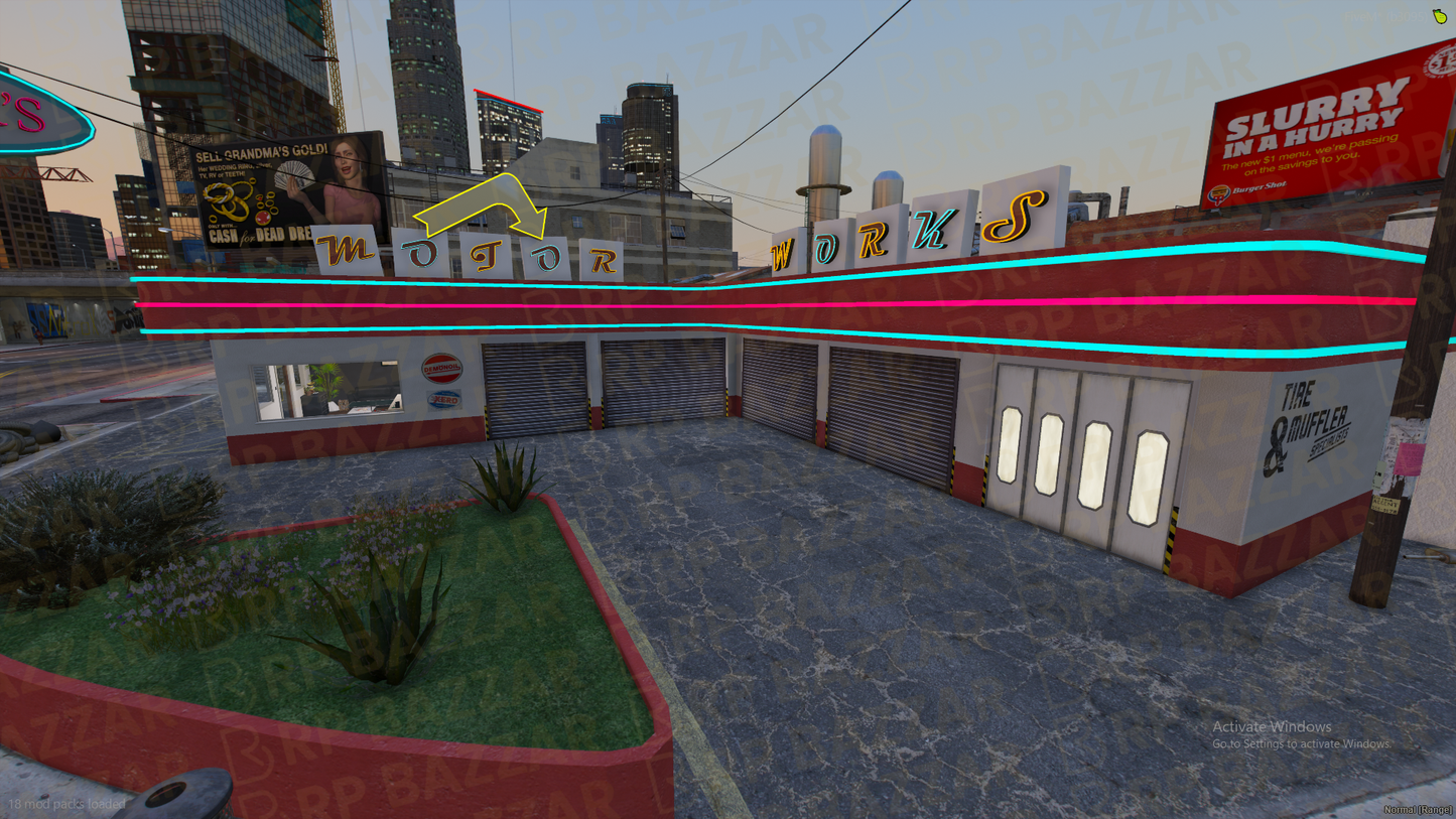 Strip Mechanic Shop FiveM MLO — GTA RP Interior — ESX QB QBOX — RPBazzar