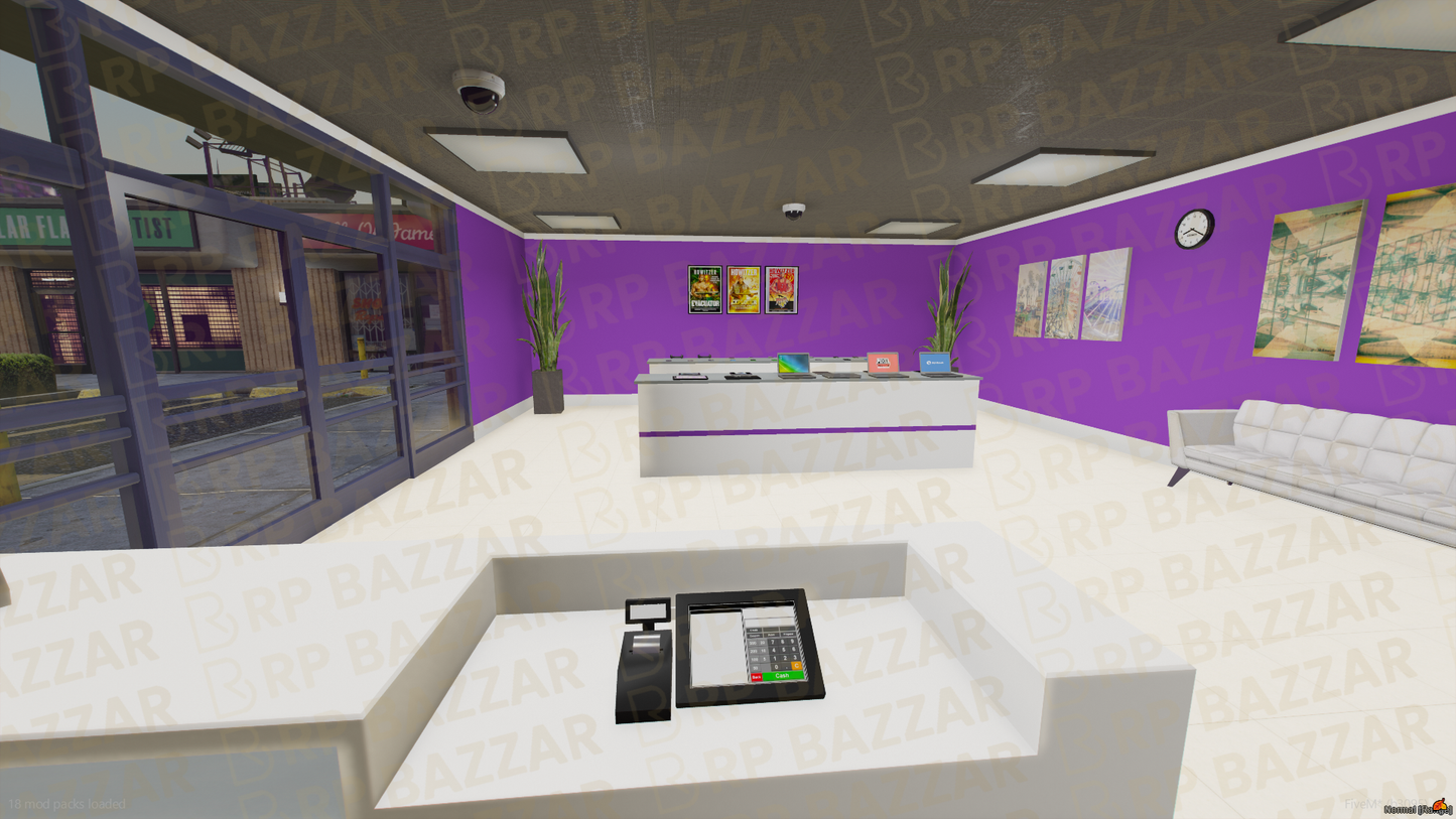 Power Electronic Store FiveM MLO — GTA RP Interior — ESX QB QBOX — RPBazzar
