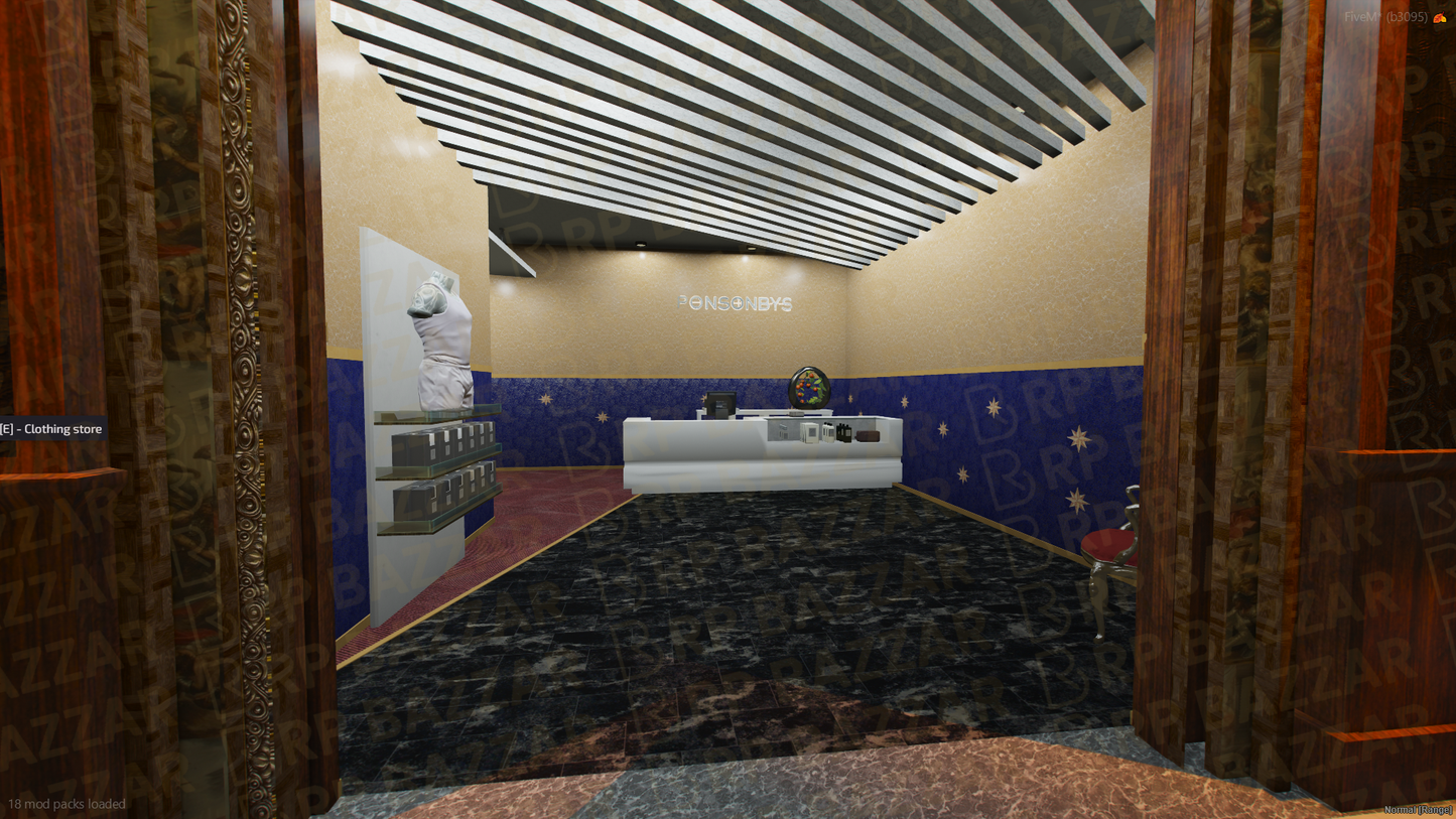 Designer Clothing Store FiveM MLO — GTA RP Interior — ESX QB QBOX — RPBazzar