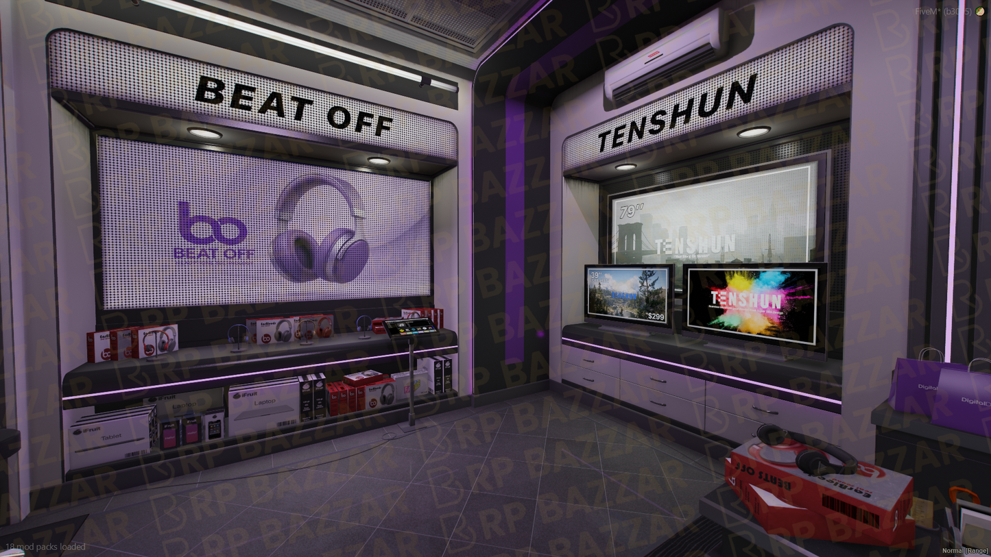 Modern Electronic Store FiveM MLO — GTA RP Interior — ESX QB QBOX — RPBazzar