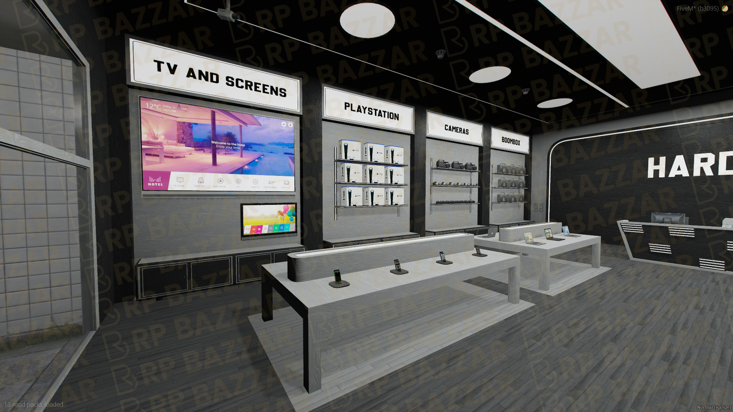 Gadget Electronic Store FiveM MLO — GTA RP Interior — ESX QB QBOX — RPBazzar