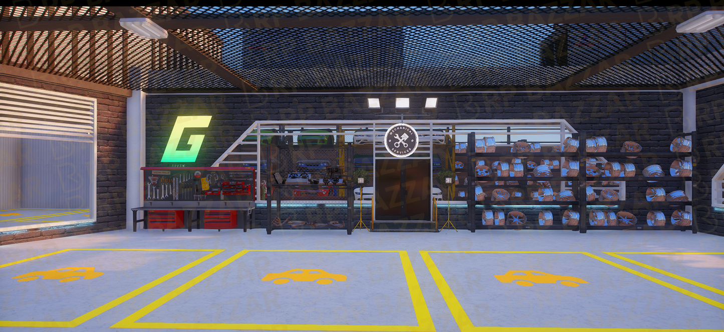 Busy Mechanic Shop FiveM MLO — GTA RP Interior — ESX QB QBOX — RPBazzar