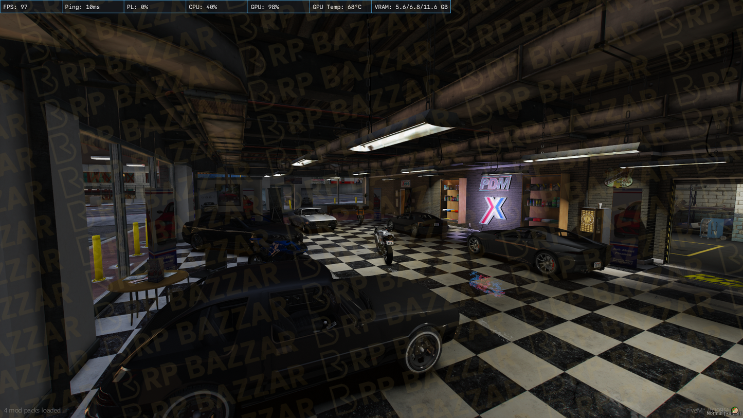 Garage Vehicle Shop FiveM MLO — GTA RP Interior — ESX QB QBOX — RPBazzar