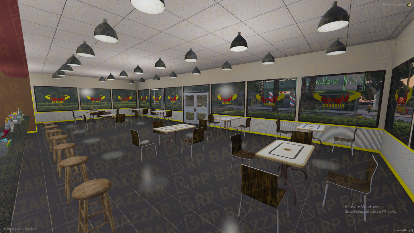 Gritty Diner FiveM MLO — GTA RP Interior — ESX QB QBOX — RPBazzar