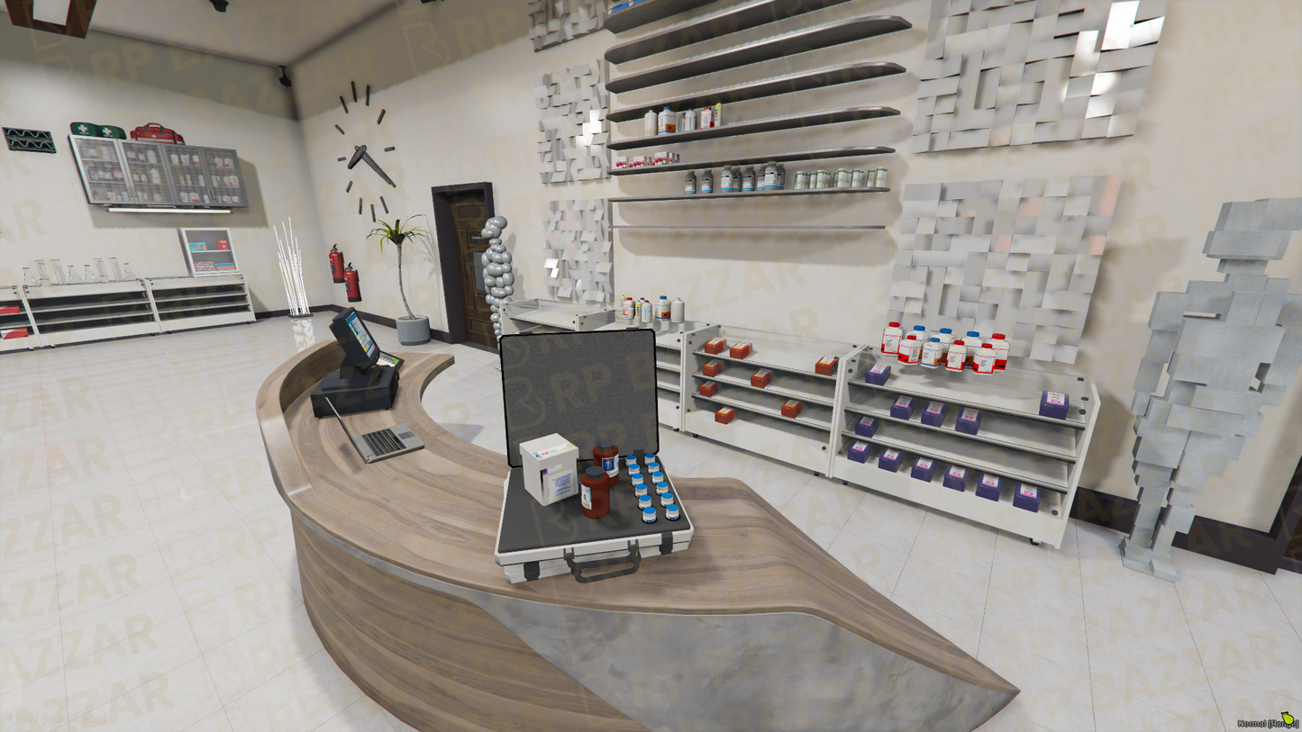 Premium Pharmacy FiveM MLO — GTA RP Interior — ESX QB QBOX — RPBazzar