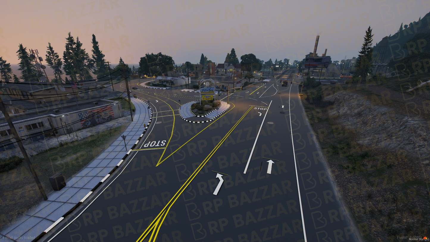Downtown Road FiveM MLO — GTA RP Road Map — ESX QB QBOX — RPBazzar