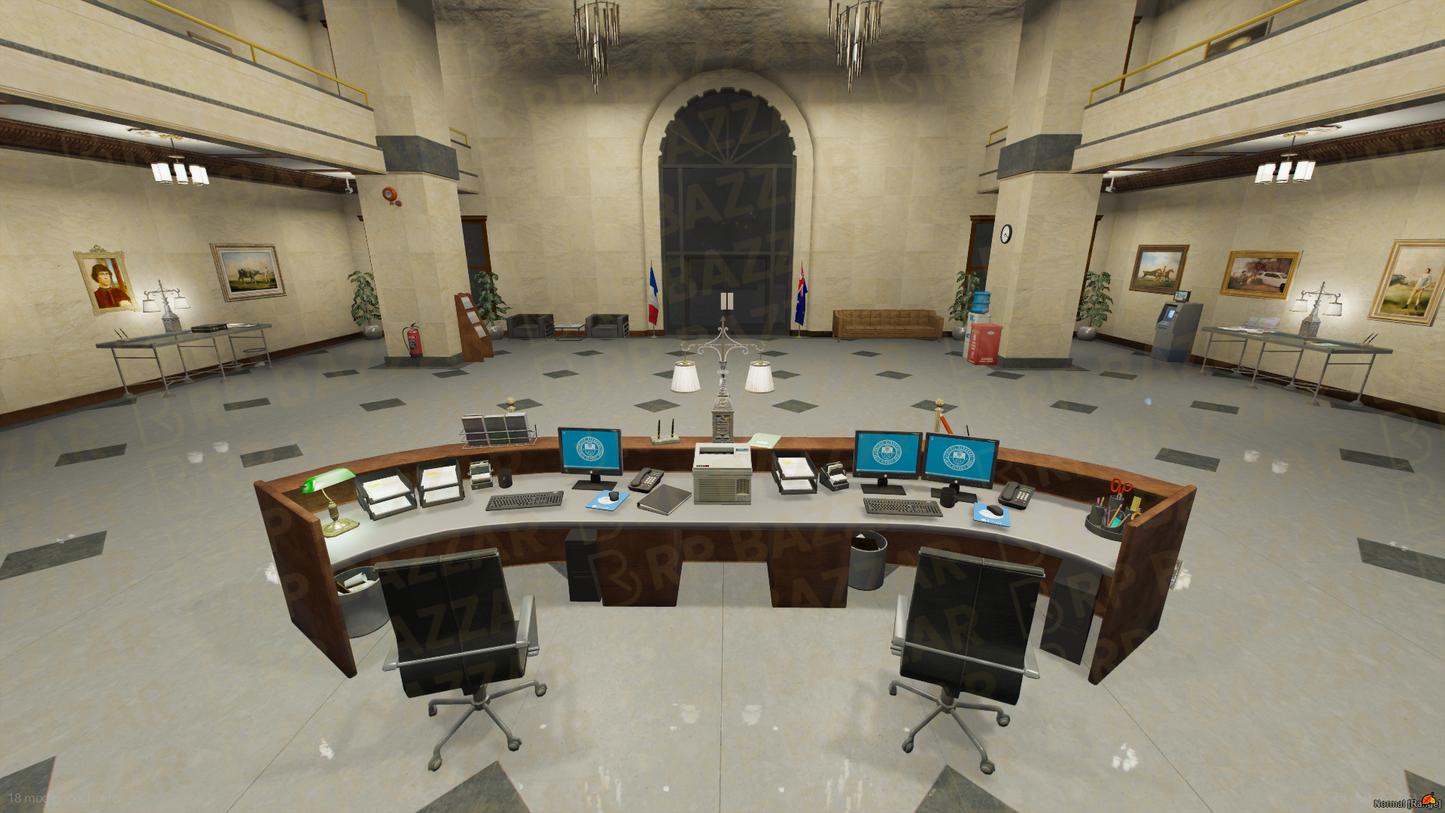 Modern CityHall FiveM MLO — GTA RP Interior — ESX QB QBOX — RPBazzar