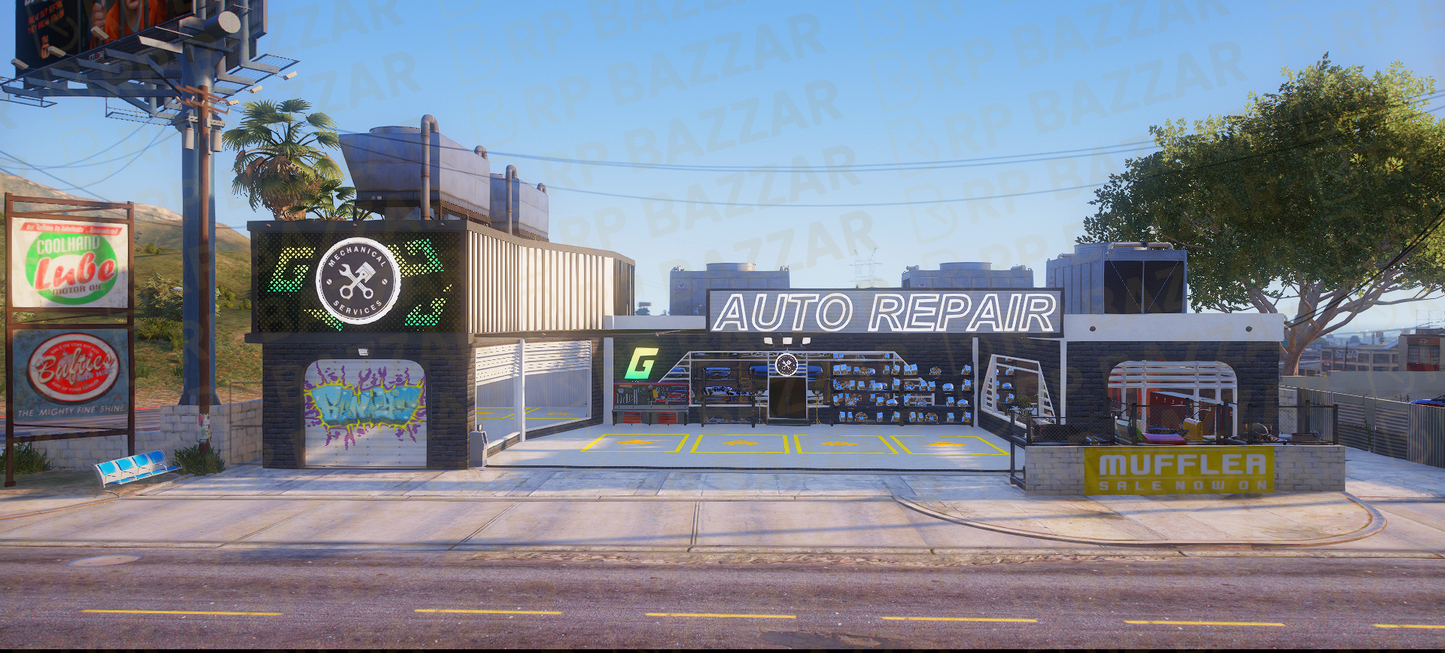 Busy Mechanic Shop FiveM MLO — GTA RP Interior — ESX QB QBOX — RPBazzar